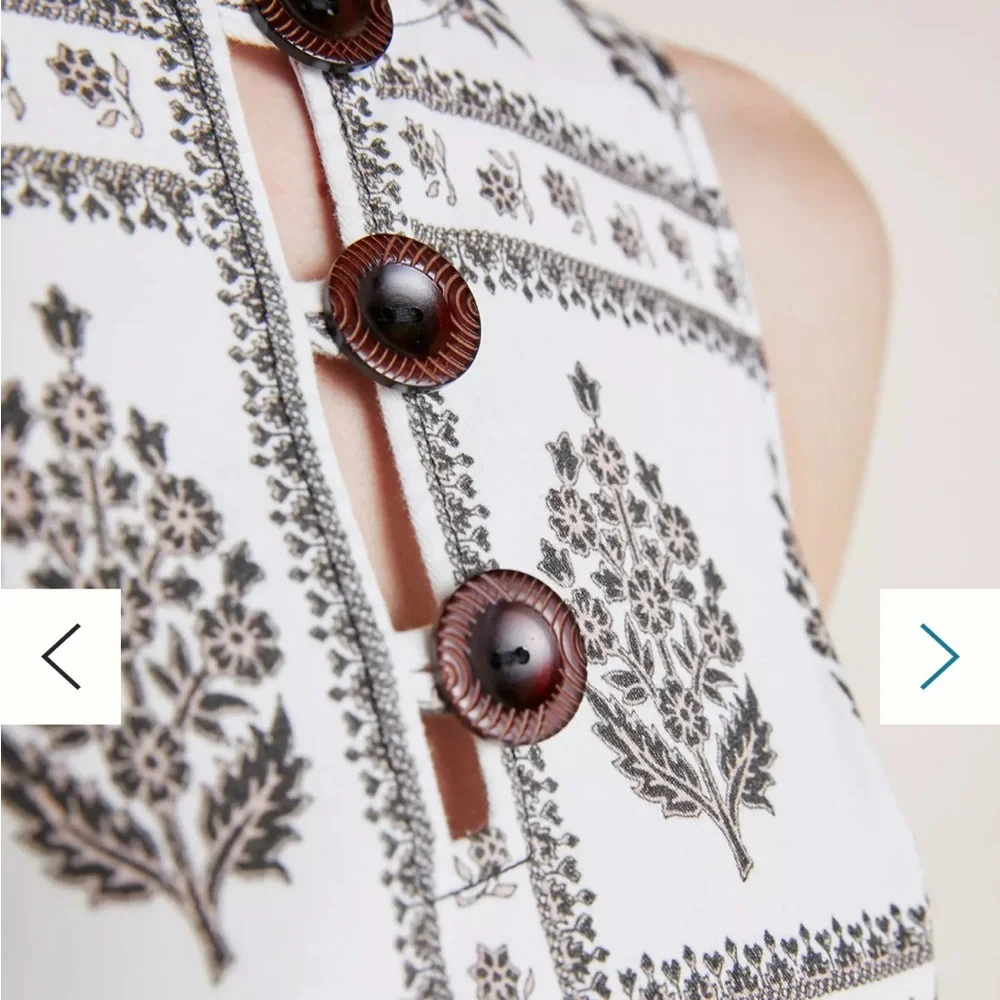 Anthropologie Brown and White Floral Dress - Picture 9 of 10